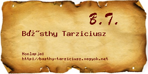 Básthy Tarziciusz névjegykártya
